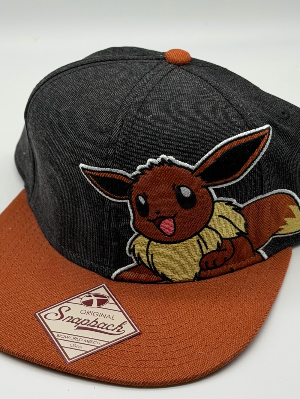 Bioworld Eevee Snapback Hat - Black & Rust